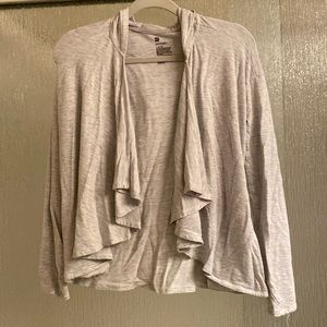 🛑 large gray jacket soft stretchy hood with pockets.